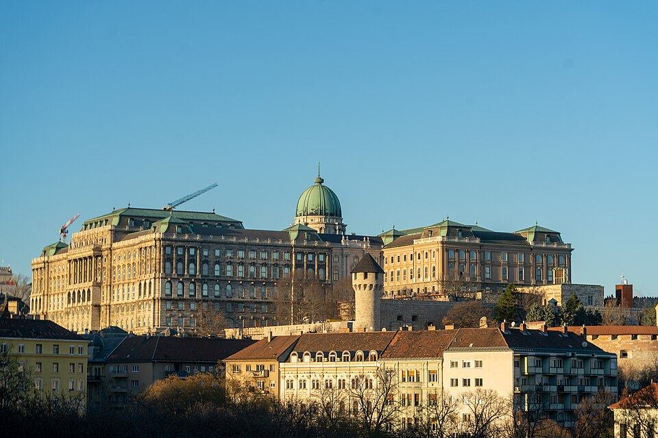Buda Castle's Royal Palace complex viewed from across the Danube River, Budapest